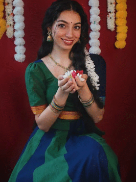 Cotton Multi-coloured Temple Lehenga